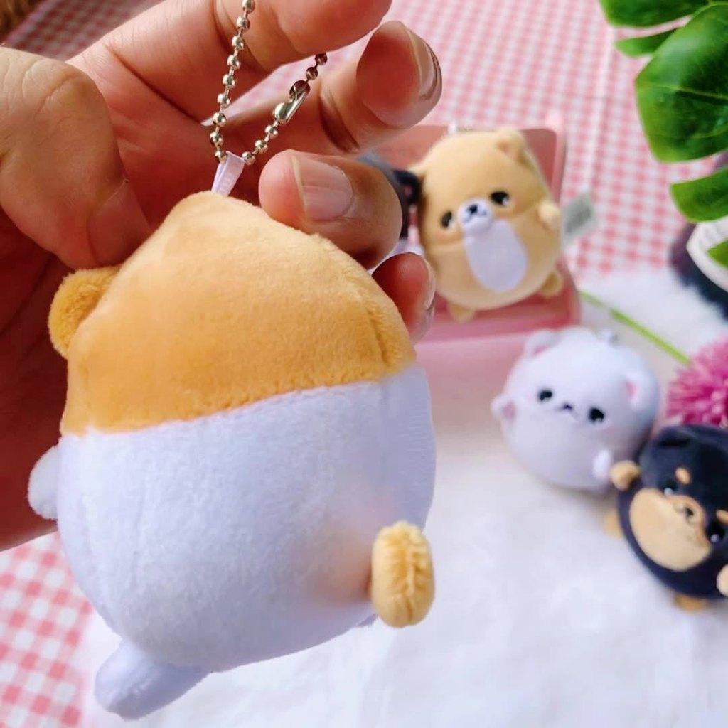 Cute Shiba Inu Stuffed Animal Keychain With Pp Cotton Filling For Kids Gift