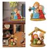 Nativity Set Gift Religious Decor Craft Handmade Collection Decoration Table Ornament for Home Living Room Indoor Desktop Shelf