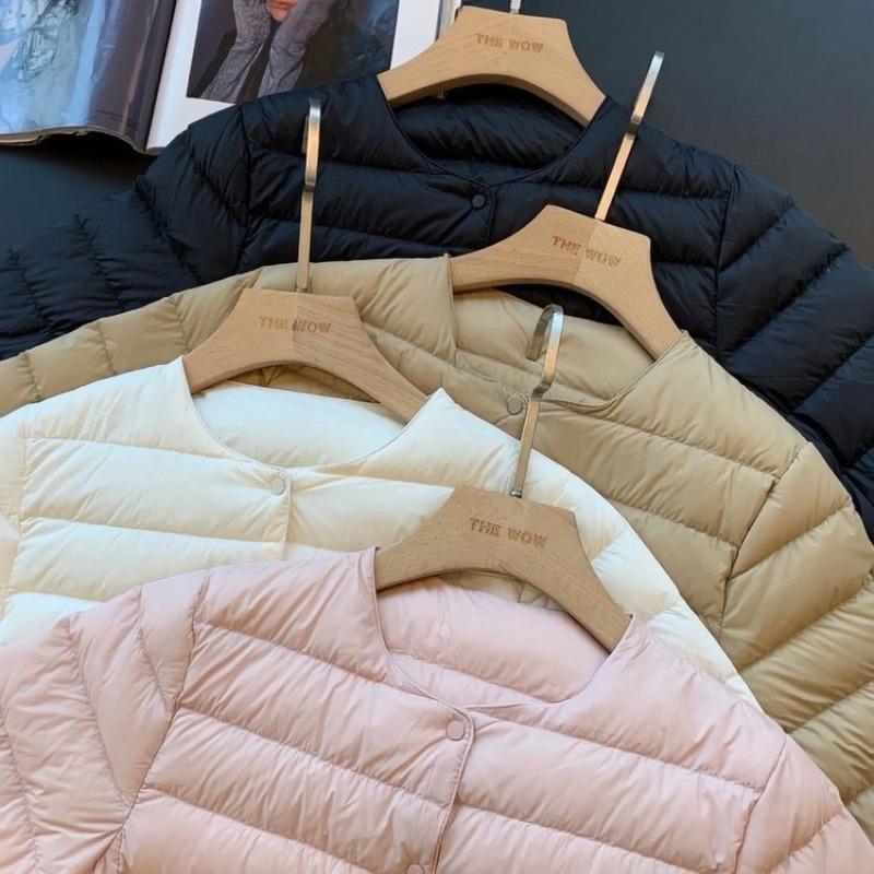 New autumn and winter liner cotton-padded clothes, round neck collar, two padded jackets, light down cotton-padded clothes, women's short styles