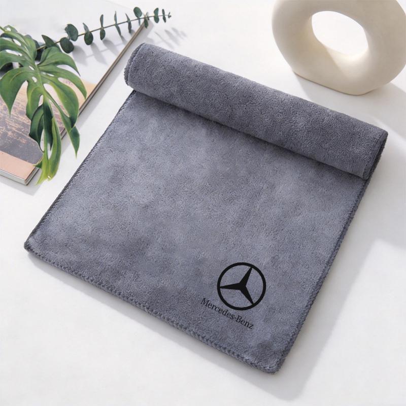 Car Double-Faced Plush Absorbent Towel Cleaning Cloth For Mercedes Benz AMG W204 W205 W211 W212 W213 W176 GLA CLA Stickers XZ0