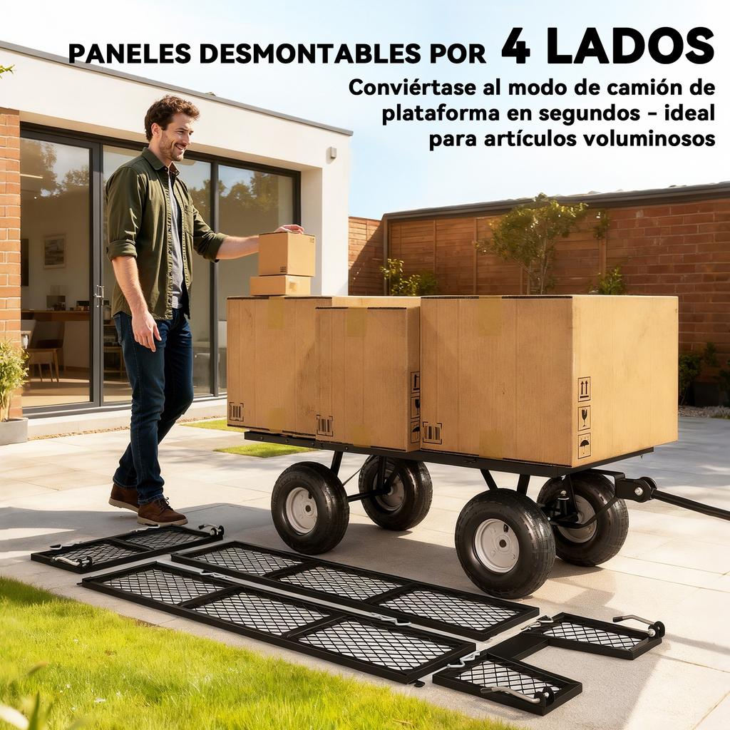 114L Steel Frame Garden Cart Trolley - Green