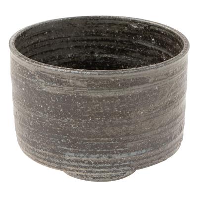 Marui Seito Shigaraki Ware Hechimon Matcha Tea Diameter Black Bowl, 11cm, Steel, Brown, MR-3-4119