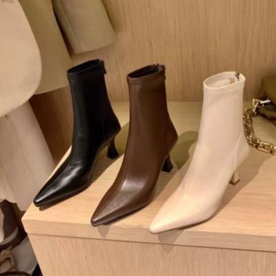 Mode Talons Hauts Bout Pointu Femmes Bottines Fad Chaussures Élégantes 2025 Hiver Chelsea Bottines Courtes Nouvelles Tendances Escarpins Bottes de Soirée De Mujer