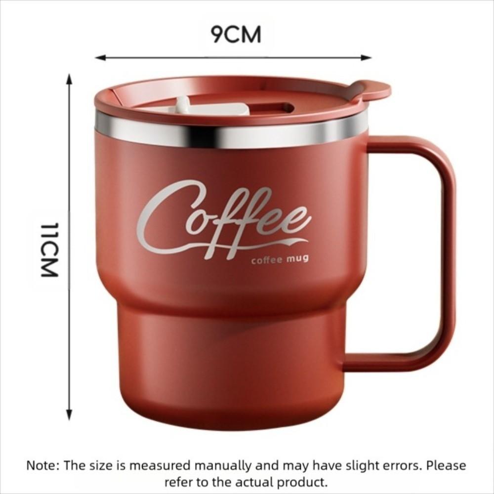 304 Stainless Steel Insulated Coffee Cup with Handle with Lid Water Cup Double Wall Insulated Anti Scalding Drinking Cup