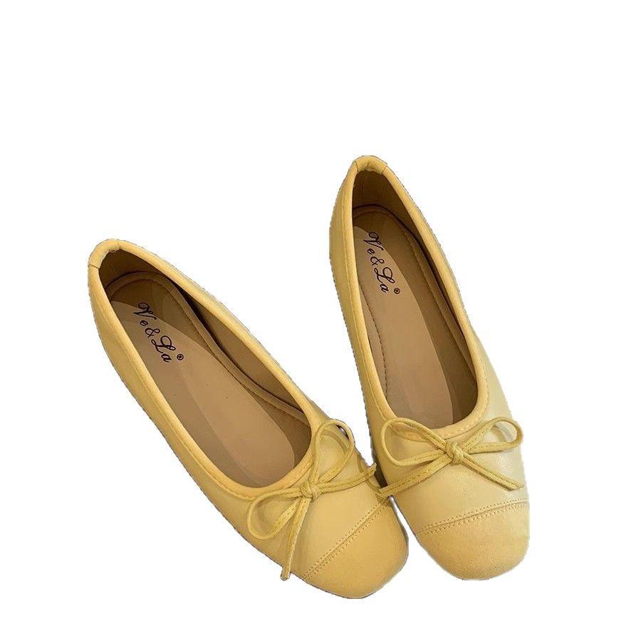 French bow shallow mouth Mary Jane women's shoes 2025 new Xiaoxiangfeng flat ballet shoes