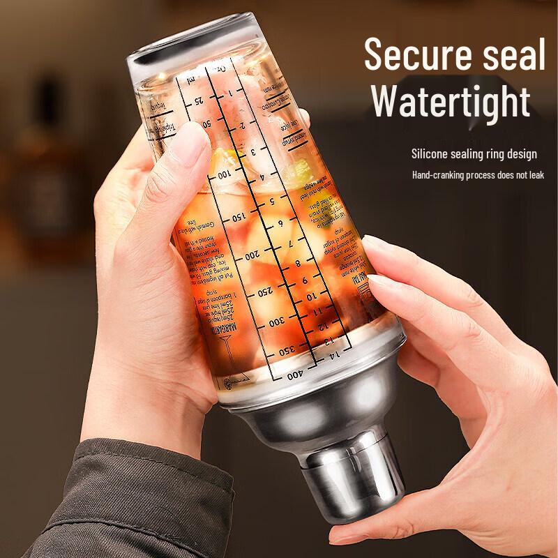 Chixing Professional Stainless Steel and Glass Cocktail Shaker Set