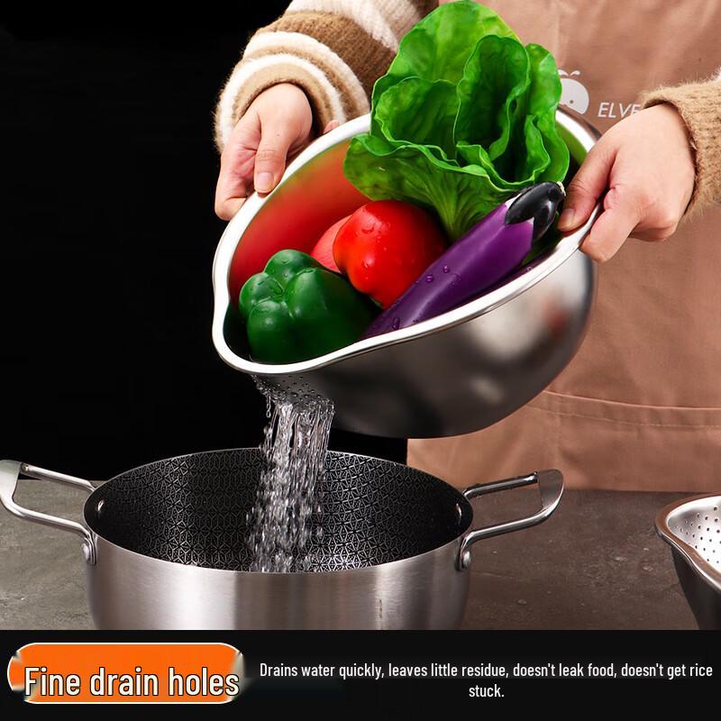 Wutuo 304 Stainless Steel Rice Washing Draining Basin