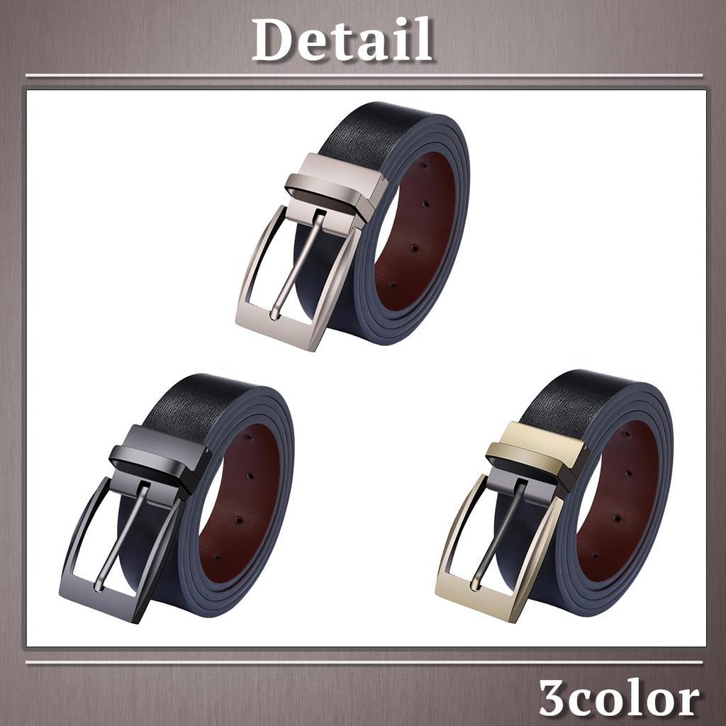 [One Limitation] Leather Belt, CasualFormal, Simple Buckle, Stylish, Men's BP714 (Black)
