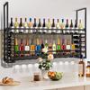 Wall Mounted 2 Tier Wine Rack Simple Type With Light 59.06x21.65x11.81inch For Bar Restaurant Indoor for Kitchen Dining Room Bar