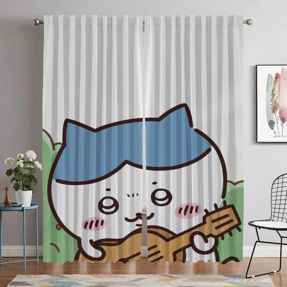 Chiikawas Partition Home Interior Curtains for Camera Living Room Curtain Shades Halloween Decoration Tulle for Bedroom Kitchen