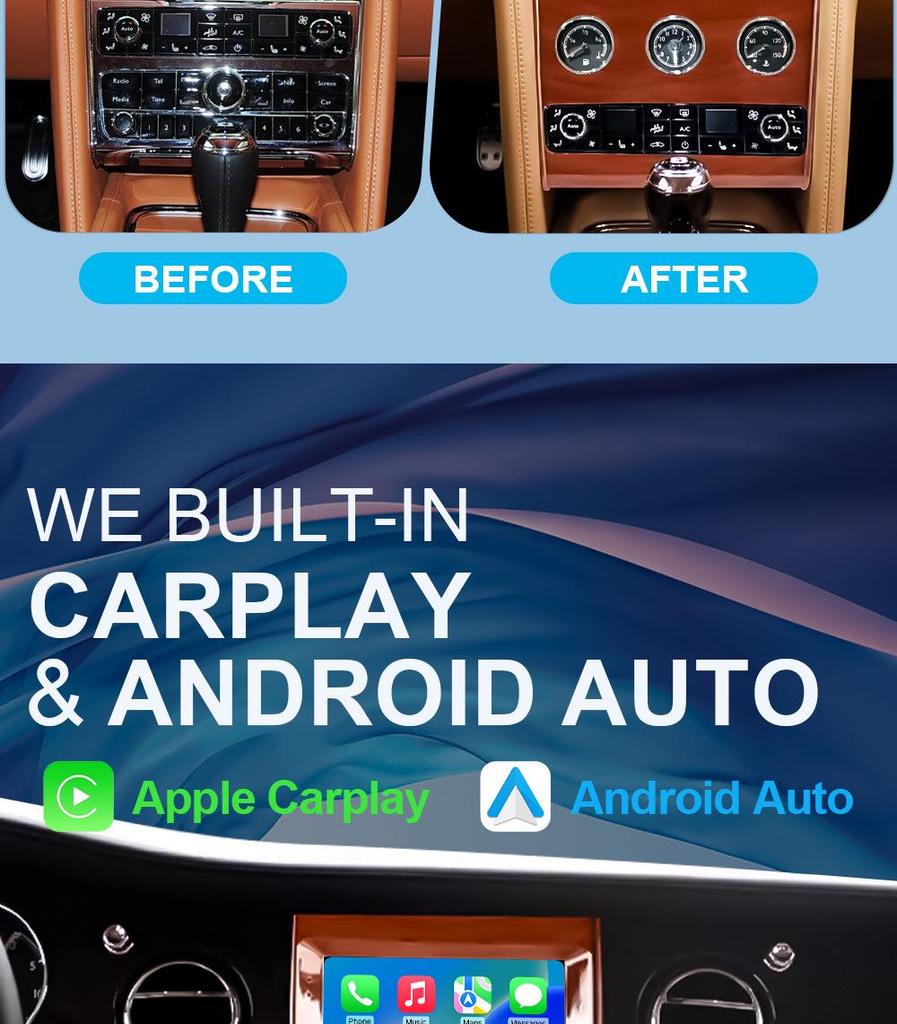 Bentley Mulsanne 9.7" Wireless CarPlay & Android Infotainment System with Navigation