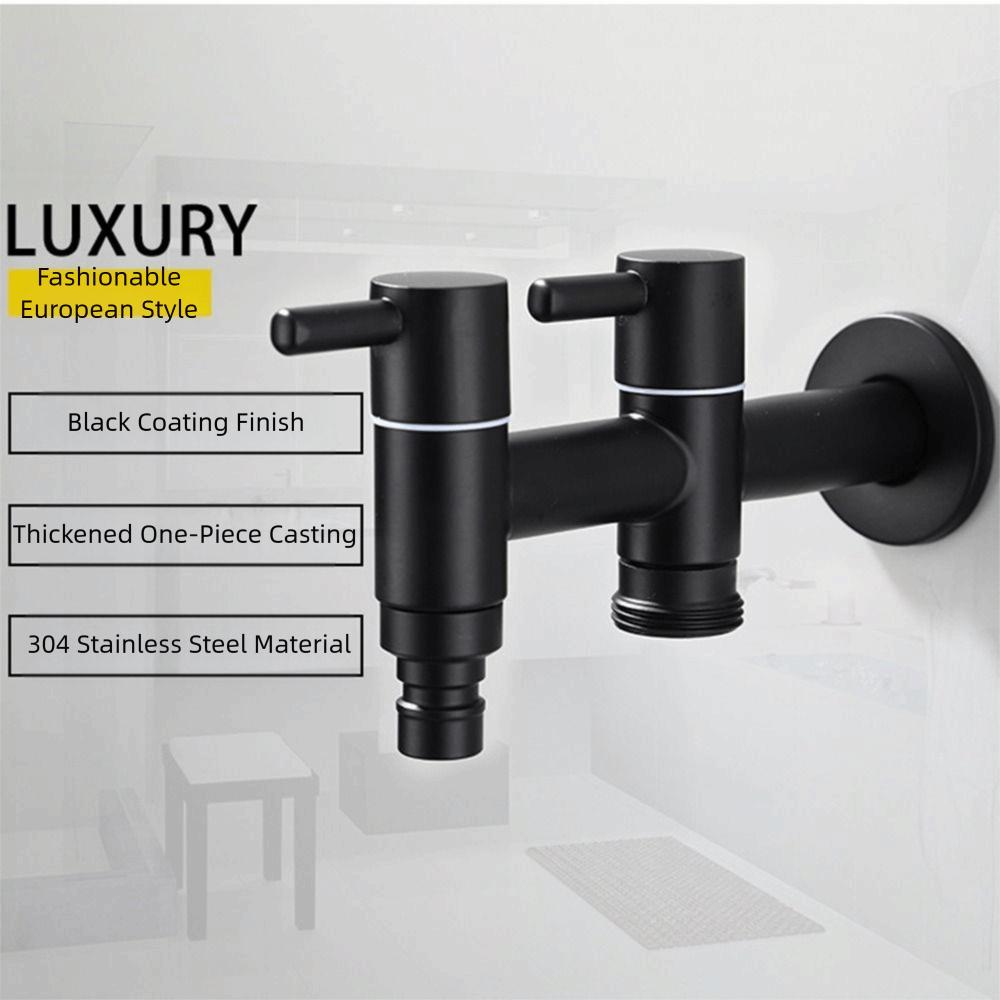 Matte Black Mop Washing Tap 304 Stainless Steel Bathroom Sink Bibcock  Bathroom