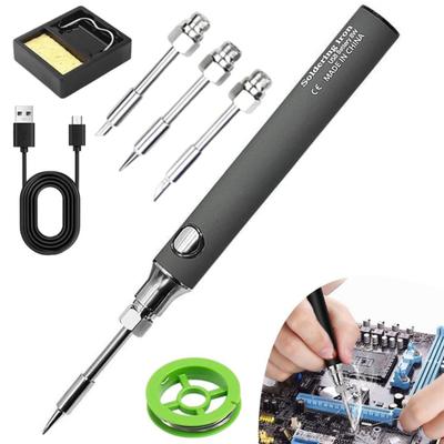 Kabelloser Lötkolben, schnelles Aufheizen, 3-stufige Temperatureinstellung, kabellos, per USB wiederaufladbar, tragbarer Lötkolben