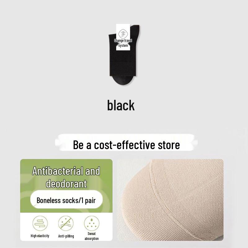 Women's Boneless Mid-Calf Cotton Socks: Antibacterial, Anti-Odor, Sweat-Absorbent, Breathable—Perfect for Spring, Autumn, and Winter.