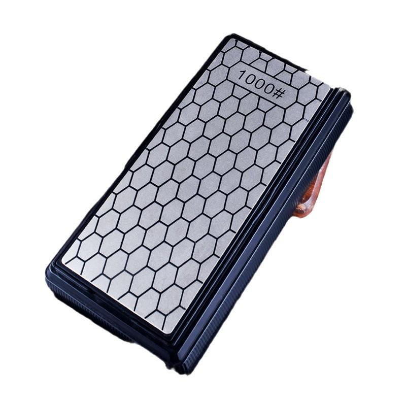 Double-Sided Diamond Kitchen Knife Sharpener Rod with Honeycomb Whetstone Plate