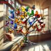 2D Acrylic Flat Butterfly Tree of Life Pendant Window Hanging Decoration,car Decorations,office Kitchen Garden Porch Bedroom  Courtyard Decoration