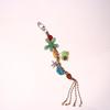 Ethnic Style Artistic Beaded Charm Keychain Vintage Flower Phone Lanyard Bag Pendant Key Hanging Decoration Gifts