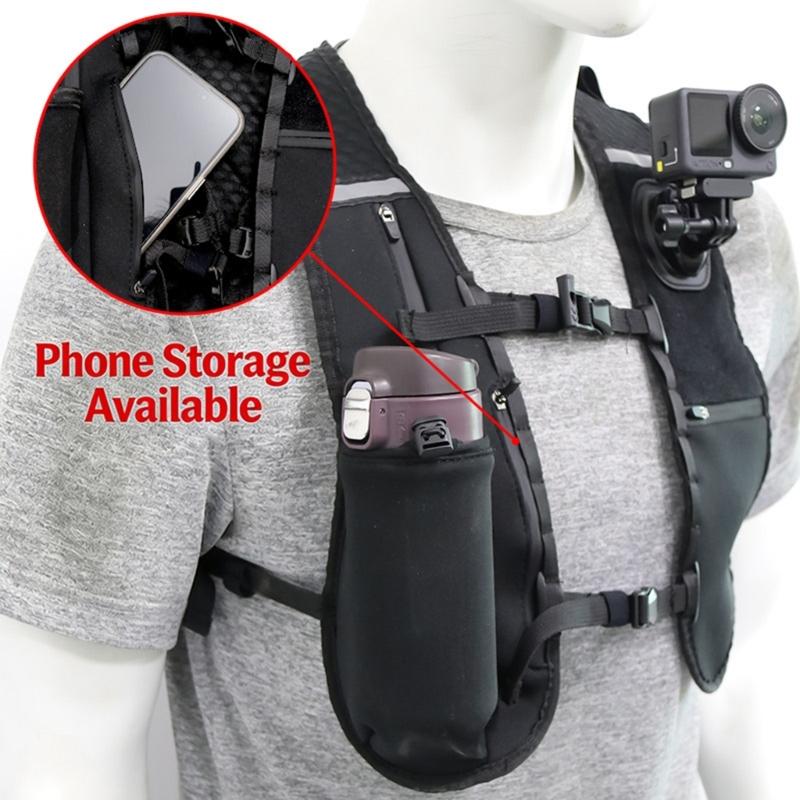 Breathable Sports Chest Mount Vests With Quick Release Buckles And Multiple Storage Pockets For Adventure