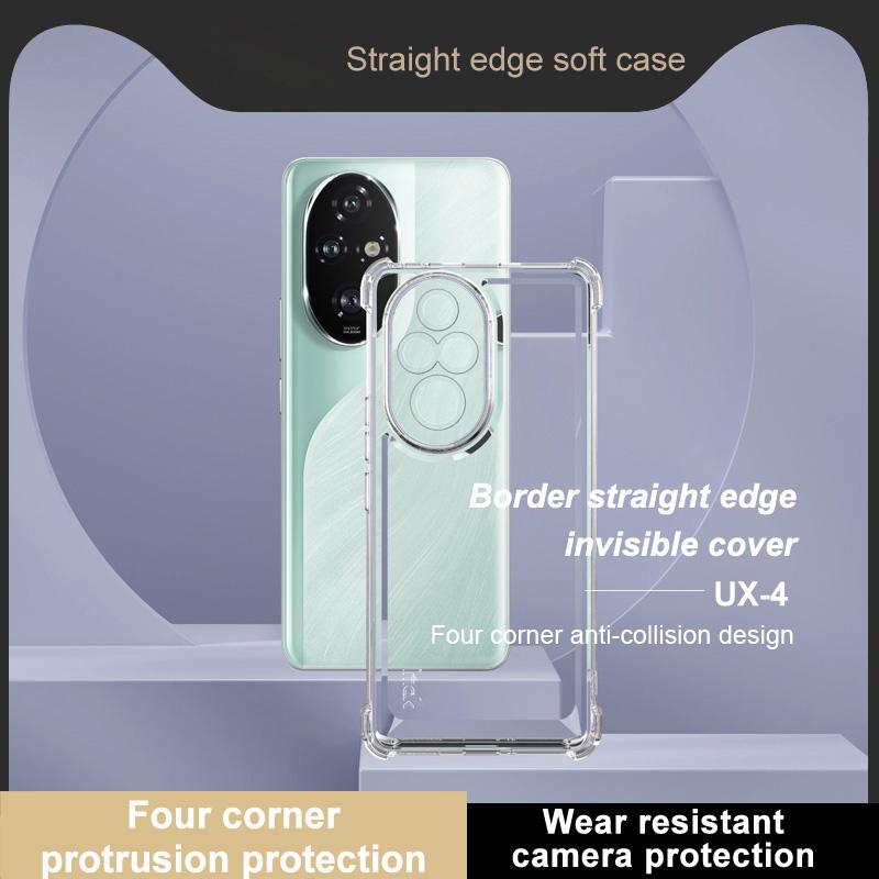 IMAK UX-4 Series for Honor 200 Pro 5G Case Straight Frame Four Corner Shockproof Clear TPU Cover