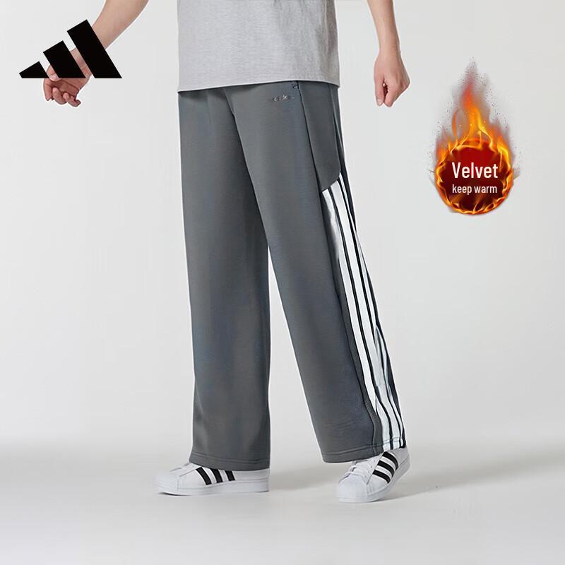 Adidas Men s Fleece Wide-Leg Track Pants M