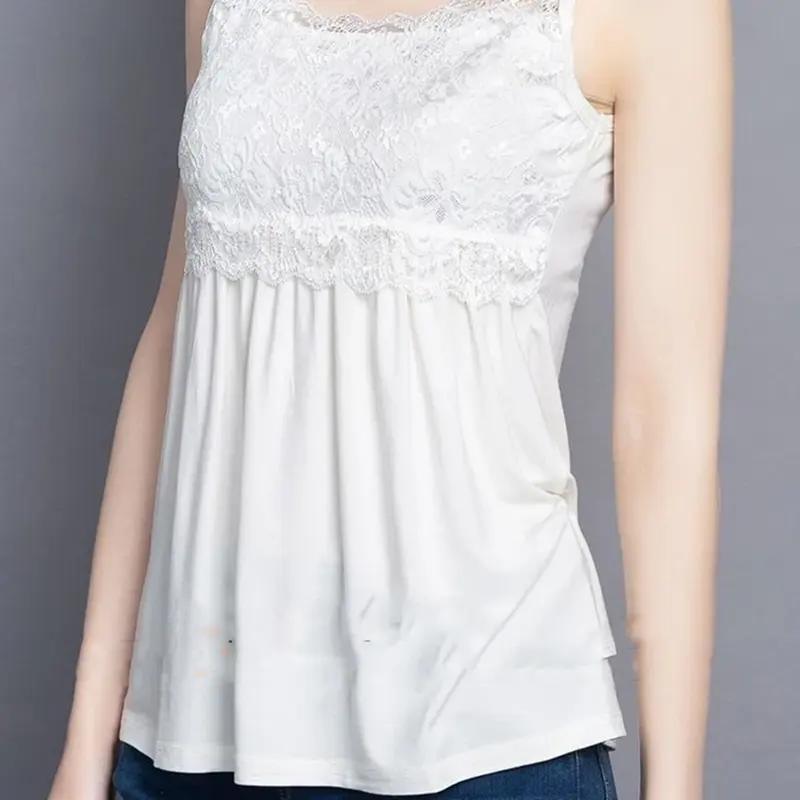 Lace Camisole for Women Sleeveless T-shirt Loose Fit Plus Size Lace Camisole Top Layered Underneath Sleeveless Tank Top