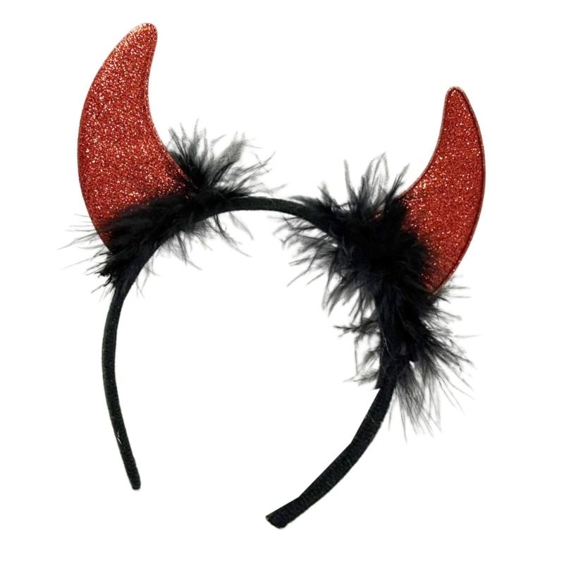 Verstellbare Teufelshörner Kopfbedeckung Bequeme Kopfbedeckung Einzigartige Kopfschmuck Kostümzubehör für Halloween-Veranstaltung