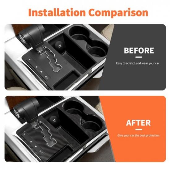 Gear Shift Cup Holder Panel Trim Cover For Dodge Ram 1500 2010-2012 Carbon Fiber