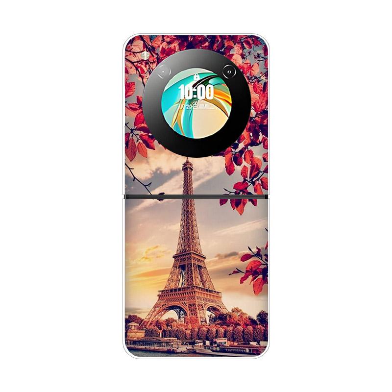 Etui For ZTE Nubia Flip NX724J Modne Malowane Przezroczyste Twarde PC Składane Pokrowiec For ZTE Libero Flip Przezroczyste Etui Funda