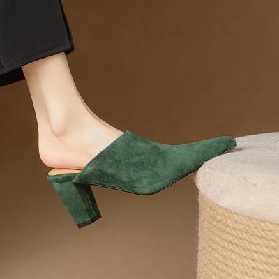 Fashion Female Slides Fashion Pointed Toe High Heel Women Mules Slippers New 2025 Summer Beach Luxury Ladies Slippers Sandals Shoes