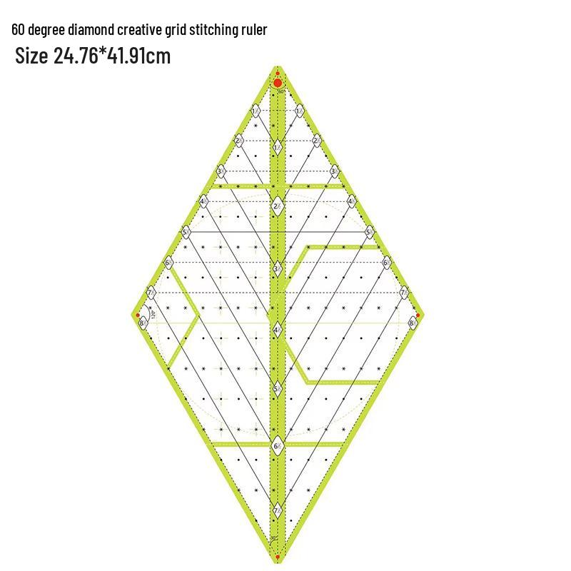 Acrylic Irregular 90° Sewing and Patchwork Ruler for Fabric Cutting