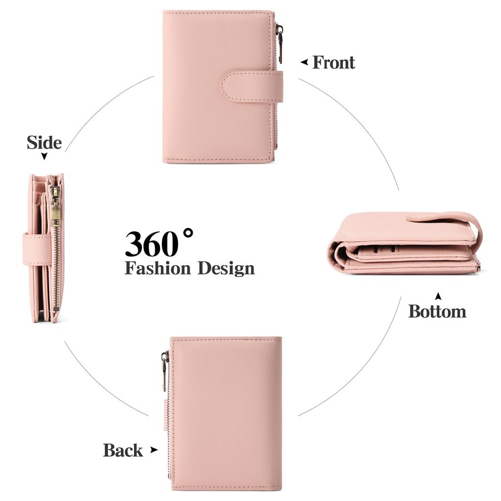 Cartera para Mujer RNIEGA, Gran Capacidad, Cuero Genuino, Ligera, Cartera Plegable, Monedero, Tarjetero, Compacta, Protección RFID y contra Clonación