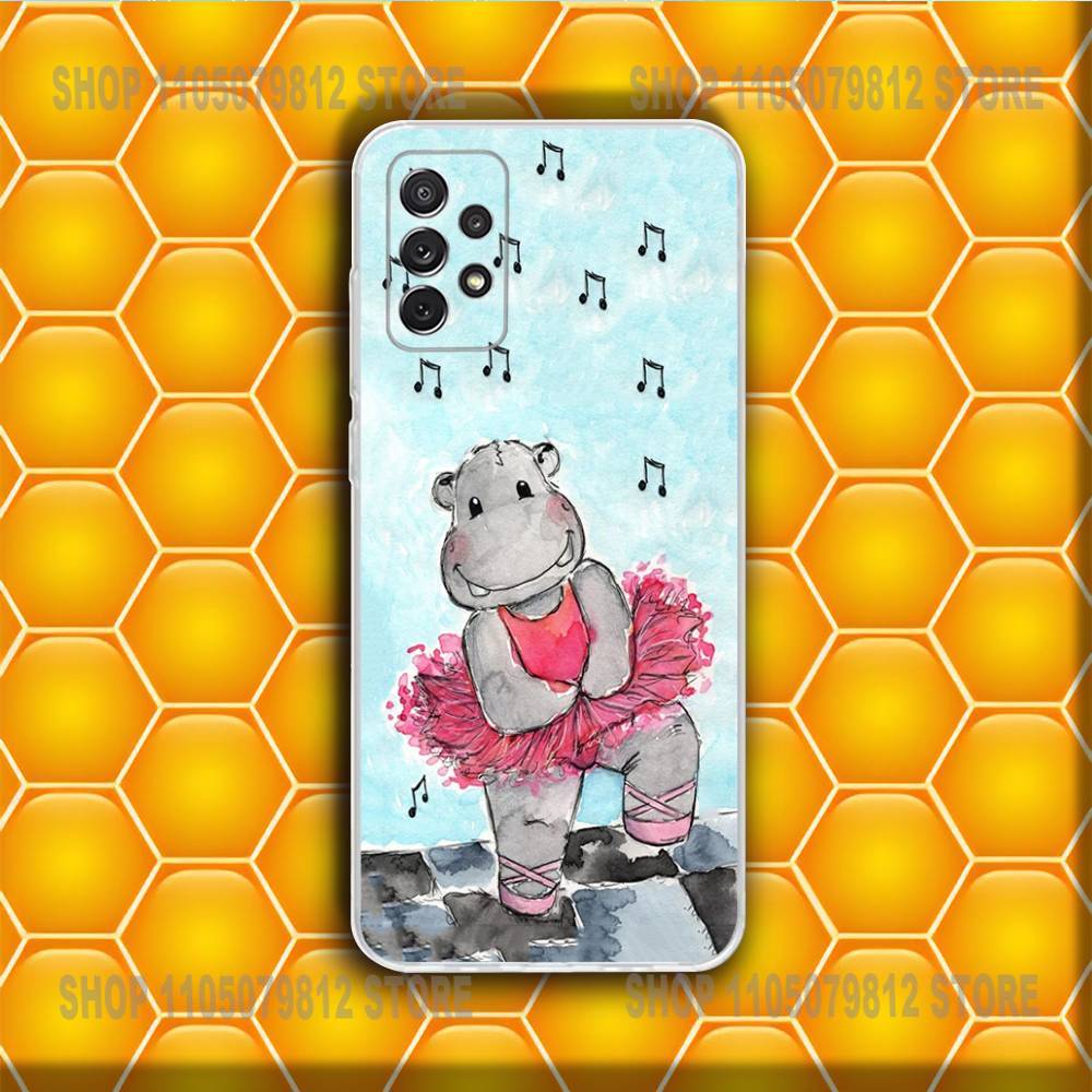 Cute Hippo Hippopotamus Phone Case Silicone For Samsung S30,23,21,22,20 FE lite,S10,9,PIus Note20ultra Soft Transparent
