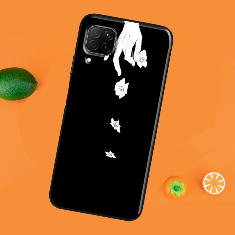 Anime Aesthetic Black Case For Huawei P40 P20 P30 Pro Mate 20 Lite P Smart 2019 Nova 5T Honor 50 Lite 10i 8X 9X