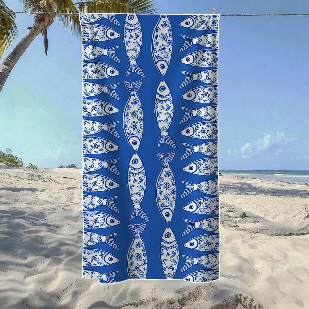 

Lobster & Seahorse Retro Marine Beach Towel,Soft Quick-Drying, Perfect For Portable Outdoor Travel, Camping And Summer Beach W40*H60(CM)