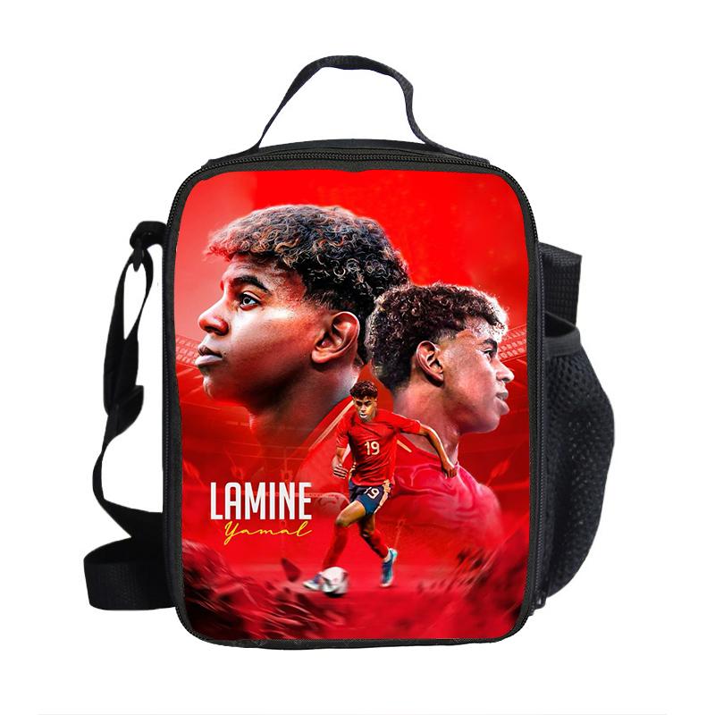 Borse Pranzo L-Lamin Yamal Sacchetti Conservazione Cibo Borsa Termica Stella del Calcio Contenitore Pranzo Isolato Borsa a Tote Anti-perdita Scatola Pranzo