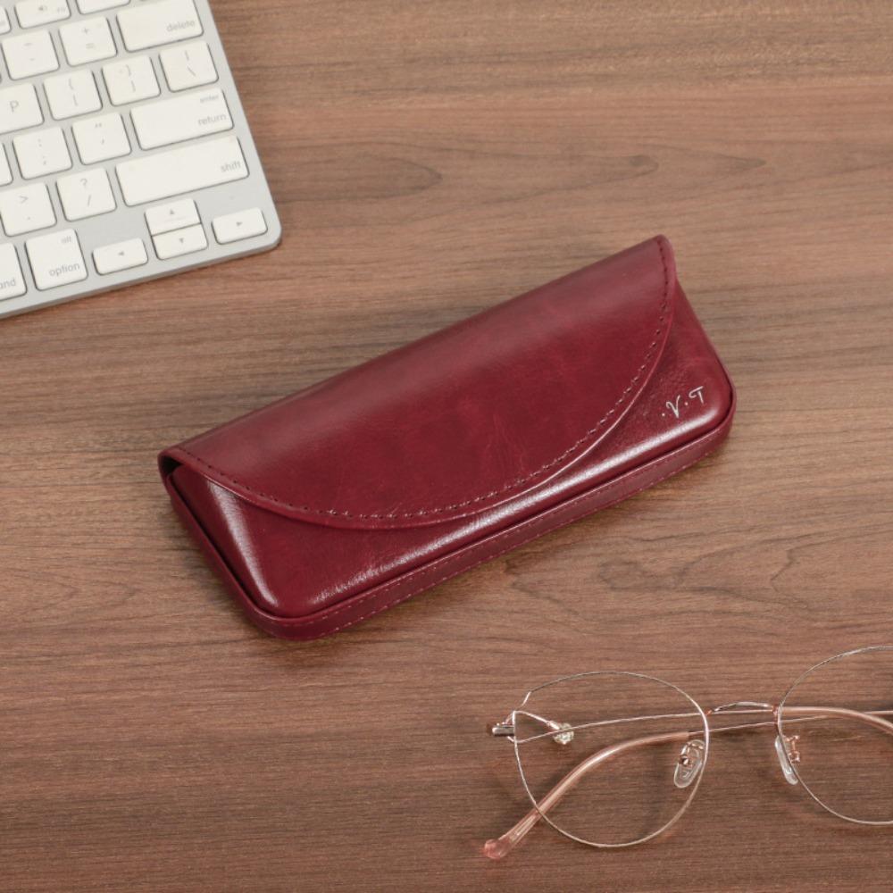 

Винтажный кожаный футляр для очков, противоударная коробка для очков, портативная сумка для хранения очков, унисекс Red L