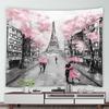 Retro Paris Eiffel Tower Chic Mural Printing Pattern Tapestry Home Living Room Bedroom Wall Decor Background Cloth Tapestry