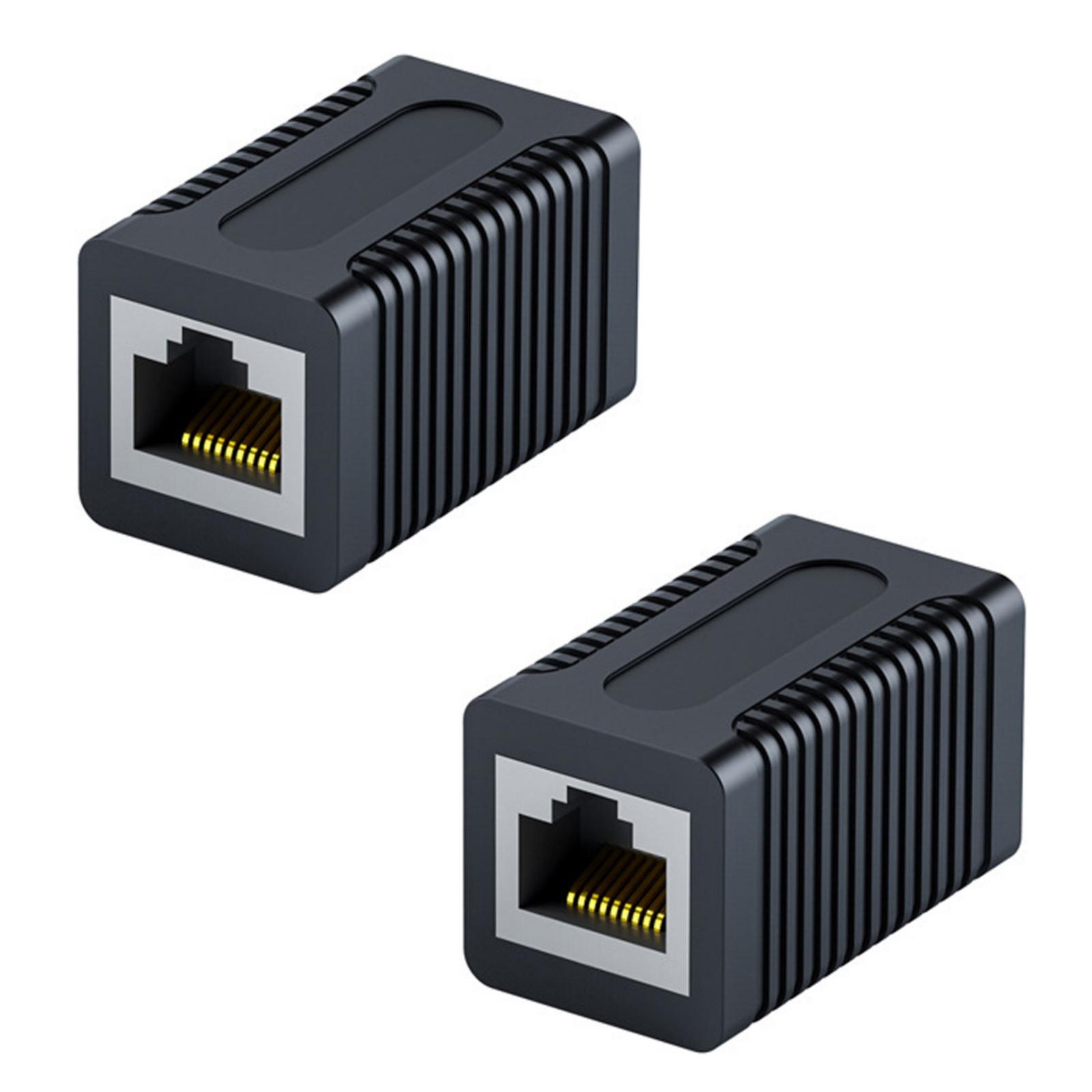 2 шт. Разъем-удлинитель RJ45 Female, экранированный металлический корпус, для удлинения Ethernet-кабеля CAT6 CAT5e 1
