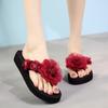 "Shanjiao 2025 Women's Handmade Black Flip Flops - Summer Fashion Non-Slip Beach Slippers with Thick Sole"
