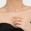 Rose Quartz & Titanium Steel Handmade Necklace - Women's Fashion Clavicle Chain