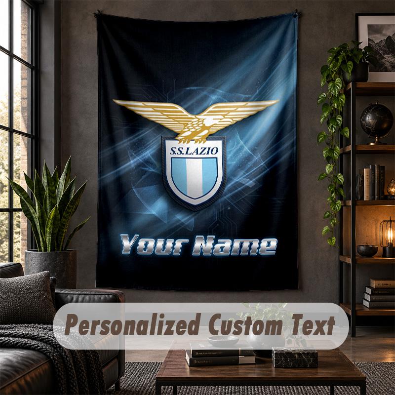 Wall Tapestry Lazio FC Print Custom Name Text Wall Hanging Home Decor