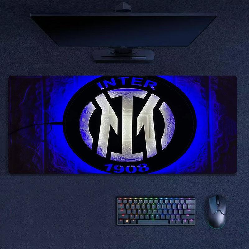 Inter Milan Mouse Pad, Large Gaming Desk Mat, Non-slip XXL Mousepad for Laptop & Tablet, Mini PC Playmat with Stitched Edges