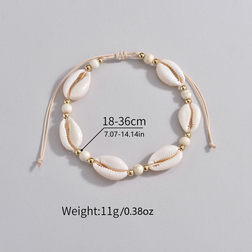 Vacation Beach Style Shell Weaving Beaded Adjustable Women's Feet Chain