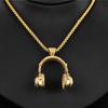 Free Fan DJ Music Headphone Pendant Necklace Long Chain Men Women Hip Hop Jewelry Rock Headset Necklace Male Gift S110
