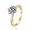 0.5-2ct D Color Moissanite Engagement Ring for Women 925 Silver Gold Plated Solitaire Rings