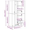 Wardrobe in Sonoma Oak 80 x 52 x 180 cm Particleboard