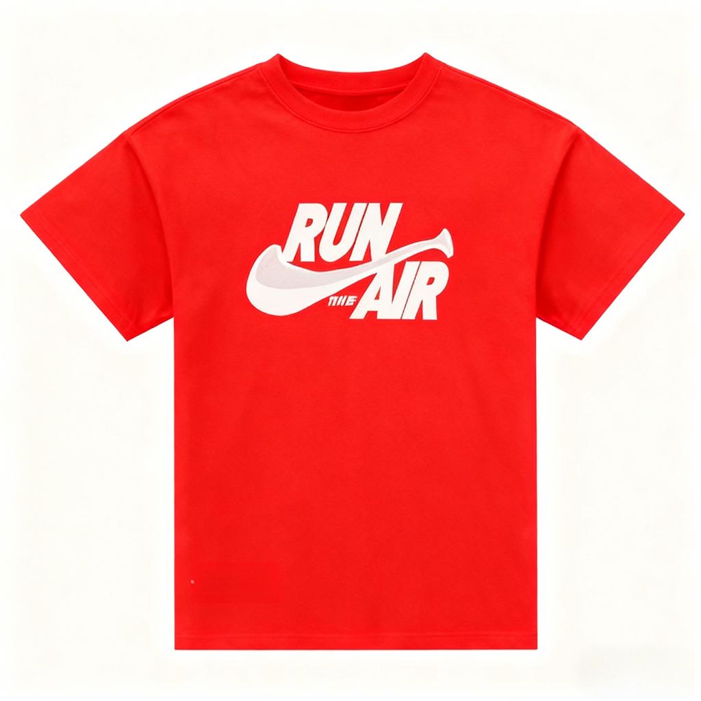 Sporty Black T-Shirt with Run The Air Print Trendy Athletic Style Material Great for Active Lifestyle and Streetwear Enthusiasts