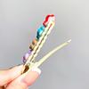 1/4Pcs Girl Hairpins Colorful Flower Decor Hair Clips Side Bang Hair Pins Plastic Material Hair Accessories