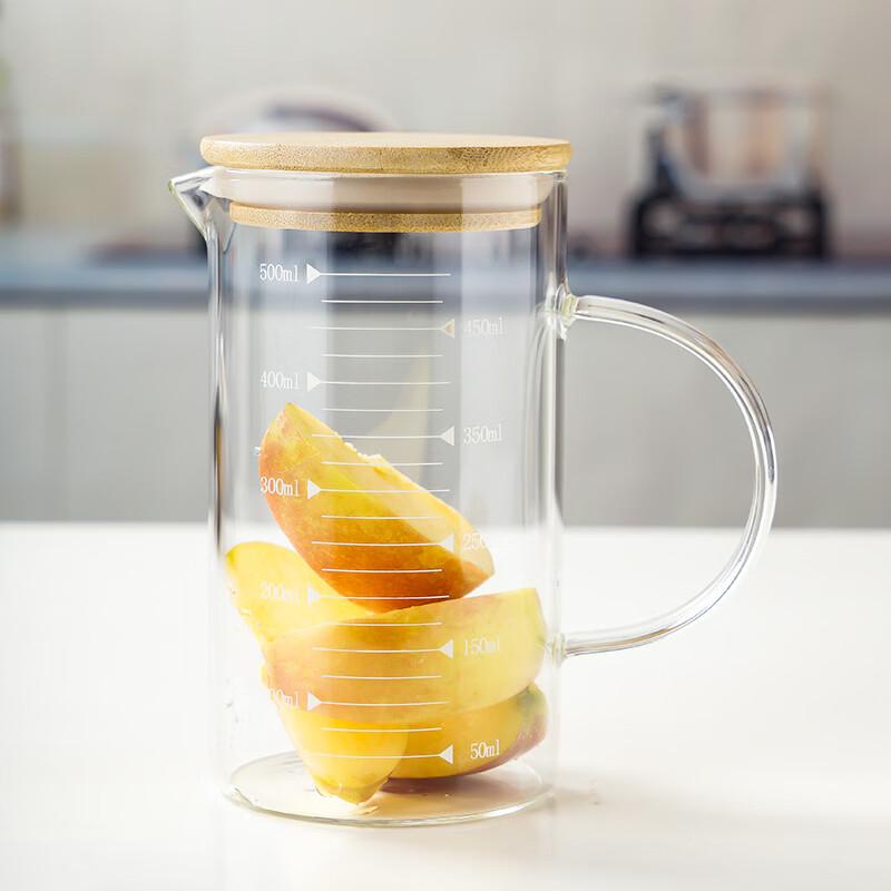 Xihe High Borosilicate Glass Measuring Cup with Lid