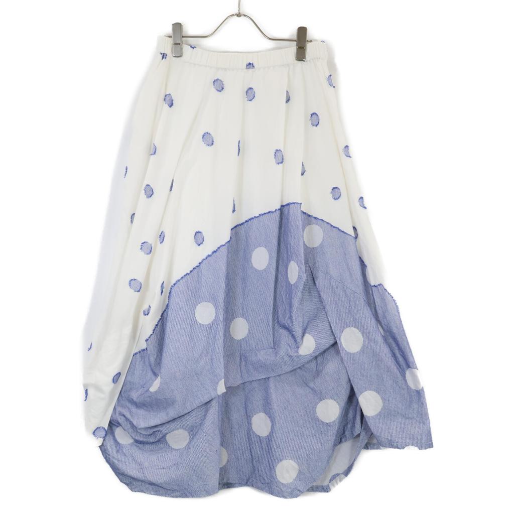 Sensounico Dot Switching Skirt Skirt 40 White X blueUsed